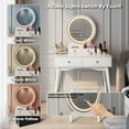thumbnail image 4 of Furmax Vanity Table with Lighted Mirror, Vanity Desk with Stool, Dressing Table with 4 Drawers, Makeup Vanity Set, White Finish, for Bedroom, 4 of 6