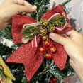 thumbnail image 4 of 5/1x Mini adorno de lazo de bayas de Navidad, corona colgante, caja de regalo, decoración en polvo, lazo con purpurina, decoración colgante para árbol de Navidad, 4 of 5