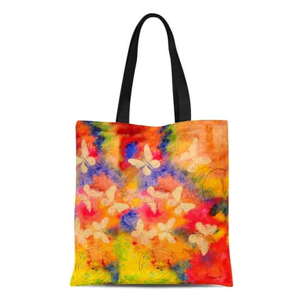 ASHLEIGH Canvas Tote Bag Colorful Abstract Butterfly Vestige Butterflies Fall Hues Fossil Reusable Handbag Shoulder Grocery Shopping