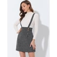thumbnail image 2 of Vestido informal a cuadros Allegra K de tweed con tirantes Negro XL, 2 of 5
