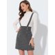 thumbnail image 2 of INSPIRE CHIC Vestido informal a cuadros para mujer, falda con tirantes de tweed de cintura media Negro M, 2 of 5