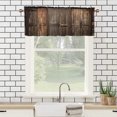 thumbnail image 3 of Wooden Barn Door Curtain Valance for Kitchen Rustic Farmhouse Western Vintage Door Window Valance for Living Room Bedroom, Kitchen Valance Rod Pocket Window Curtain 54 by 18 in, 2 Panel, 3 of 6