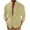 Khaki, variant on YYDGH Men's Long Sleeve Cotton Shirt Button up Loose Fit Vintage Shirts Banded Collar Tops Long Sleeve Solid Color Shirt
