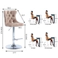 thumbnail image 3 of MIKIBAMA Swivel Velvet Barstools Adjusatble Seat Height from 25-33 Inch, Modern Upholstered Chrome base Bar Stools Set of 2, 3 of 5