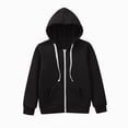 thumbnail image 5 of TOWED22 Boy Girl Hoodie Sweatshirt Zip-Up Cotton Casual Pocket Jacket Spring Fall Clothes(Black,6-7 Y), 5 of 9