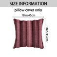 thumbnail image 6 of REGALWOVEN Pack of 2 Plush Striped Pillow Case Luxury Series Soft Fluffy Modern Throw Pillow Covers for Sofa Living Room Car Claret 18" x 18", 6 of 6