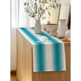 thumbnail image 5 of Table Runner 120 Inches Long for Kitchen Dining, Teal White Ombre Dresser Scarf Farmhouse, Dining Table Decorations for Wedding/Parties, Modern Abstract Art Farmhouse Gradient 13 x 120 In, 5 of 9