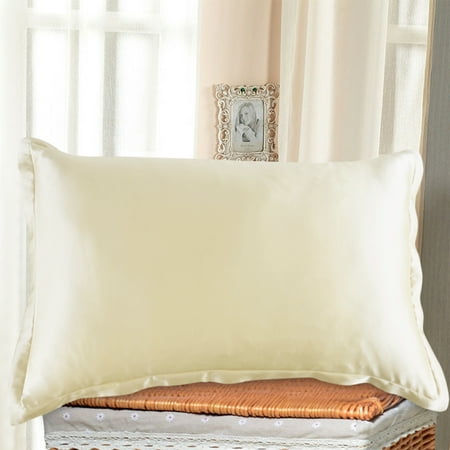 Healthy Silk Sleep Helper - 2Pcs Ivory Double-side Silky Soft Silk Pillow Case Pillowcase Bed Sleep Helper Random Color!!!