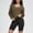 Army Green, variant on Women's Modal Cropped Tops Soft Wide Scoop Neck Pullover Oversized Long Sleeve Sweatshirts Workout Crop Tops