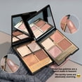 thumbnail image 2 of Compact 4-Color Eyeshadow Palette Kit: Shimmer & Matte Finishes, Black, Gold & Earth Tones for Travel, Portable Makeup Set, 2 of 8
