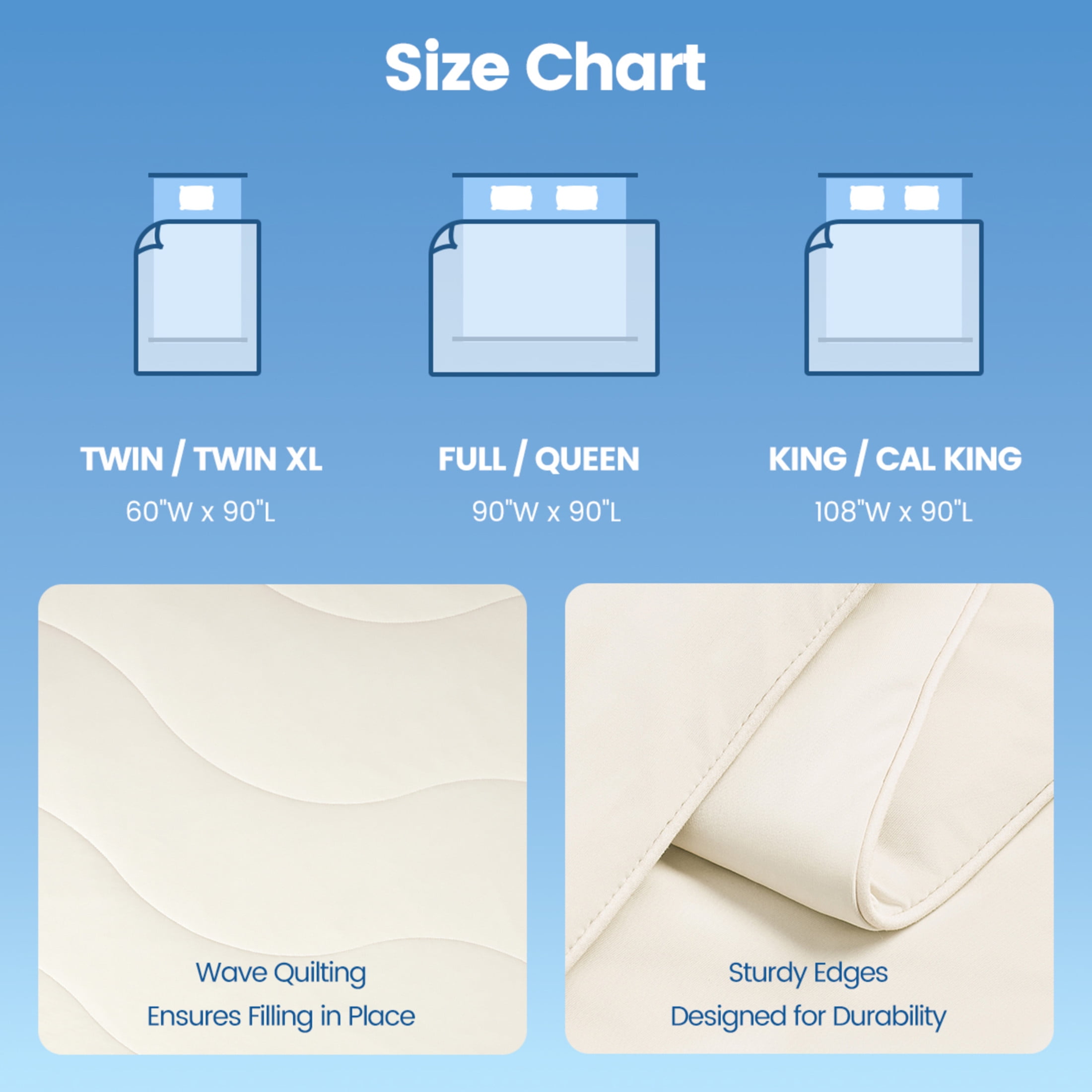 GDF Studio 60x90" Twin/Twin XL Cooling Down Alternative Comforter, All-Season Bedding for Hot Sleepers, Ivory