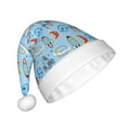 thumbnail image 2 of Haiem Cartoon Rocket With Space Pattern Santa Hat Confortable Velvet Christmas Hat for Christmas Party Favors Fit for Adults Men Women, 2 of 6