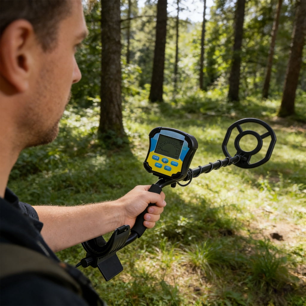 CEORPER Efficient Metal Detector One Button Positioning with Large Display LED Backlight