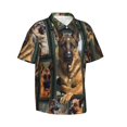 thumbnail image 2 of German Shepherd Dog Men'S 3d Print Casual Button Down Shirts, Novelty Hawaiian Short Sleeves L, 2 of 7