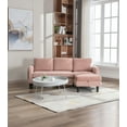 thumbnail image 5 of Reversible Sectional Sleeper, Wide Couch Sectional Sofa with Storage, Pull-Out Sofa Bed, 3-Seat Upholstered Sleeper Sofa, L-Shape with Chaise for Living Room Small Apartment Bedroom, Pink, 5 of 8