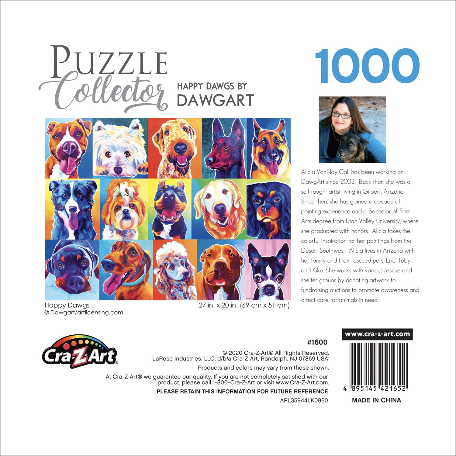 Cra-Z-Art Puzzle Collector 1000-Piece Happy Dawgs Jigsaw Puzzle