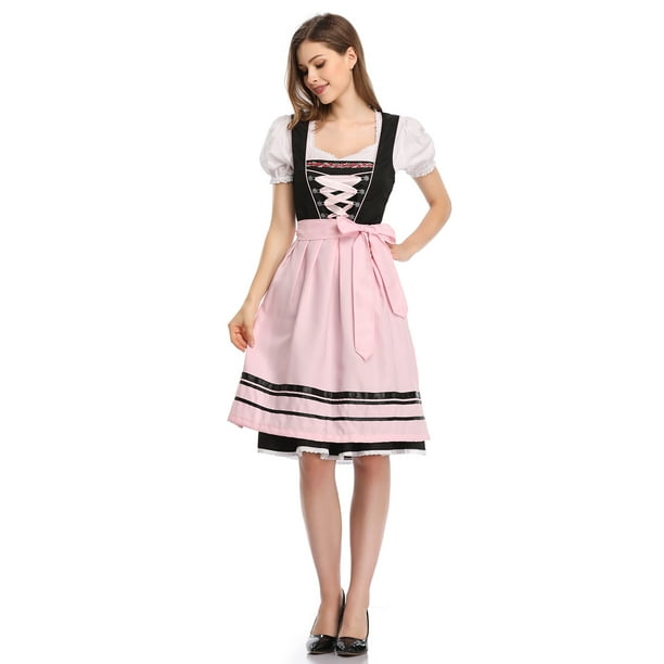 Glorystar Women s German Dirndl Dress 3 Pieces Oktoberfest