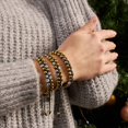thumbnail image 4 of Bracelet Double en Verre Pailleté Chrome Doré x Blanc, 4 of 9