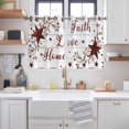 thumbnail image 2 of Wooden Grain Kitchen Curtains Window Panels, Red Country Texas Star Branches Berry Insulated Window Treatment Curtain, Grommet Curtains for Bedroom/Living Room/Bathroom, 2 Piece 42"Wx45"L, 2 of 8