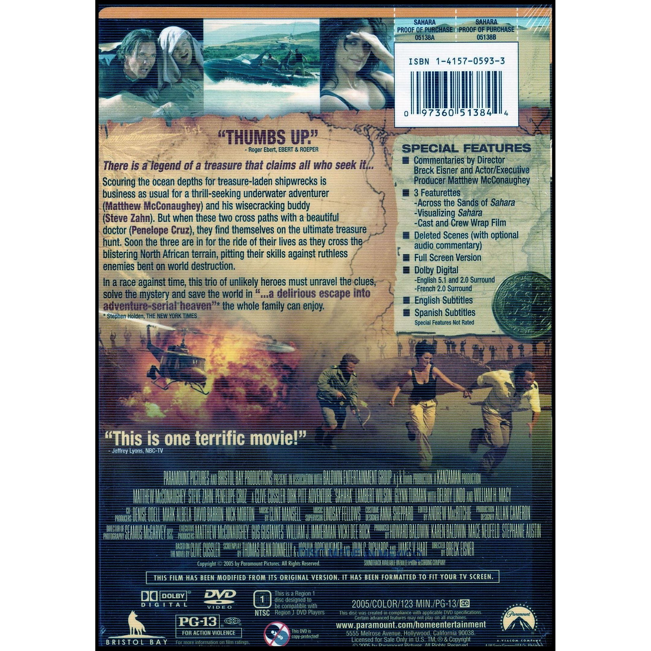 Sahara (Full Screen Edition) (DVD) - Walmart.com