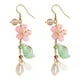 thumbnail image 1 of Pendientes largos con borlas y flores de pétalos de cereza, muy femeninos, 1 of 7