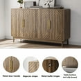 thumbnail image 2 of 55" Walnut Sideboard Buffet Cabinet with Storage, Wood+Plastic Carved 4-Door Accent Furniture with Adjustable Shelves for Multiple Rooms, 2 of 7