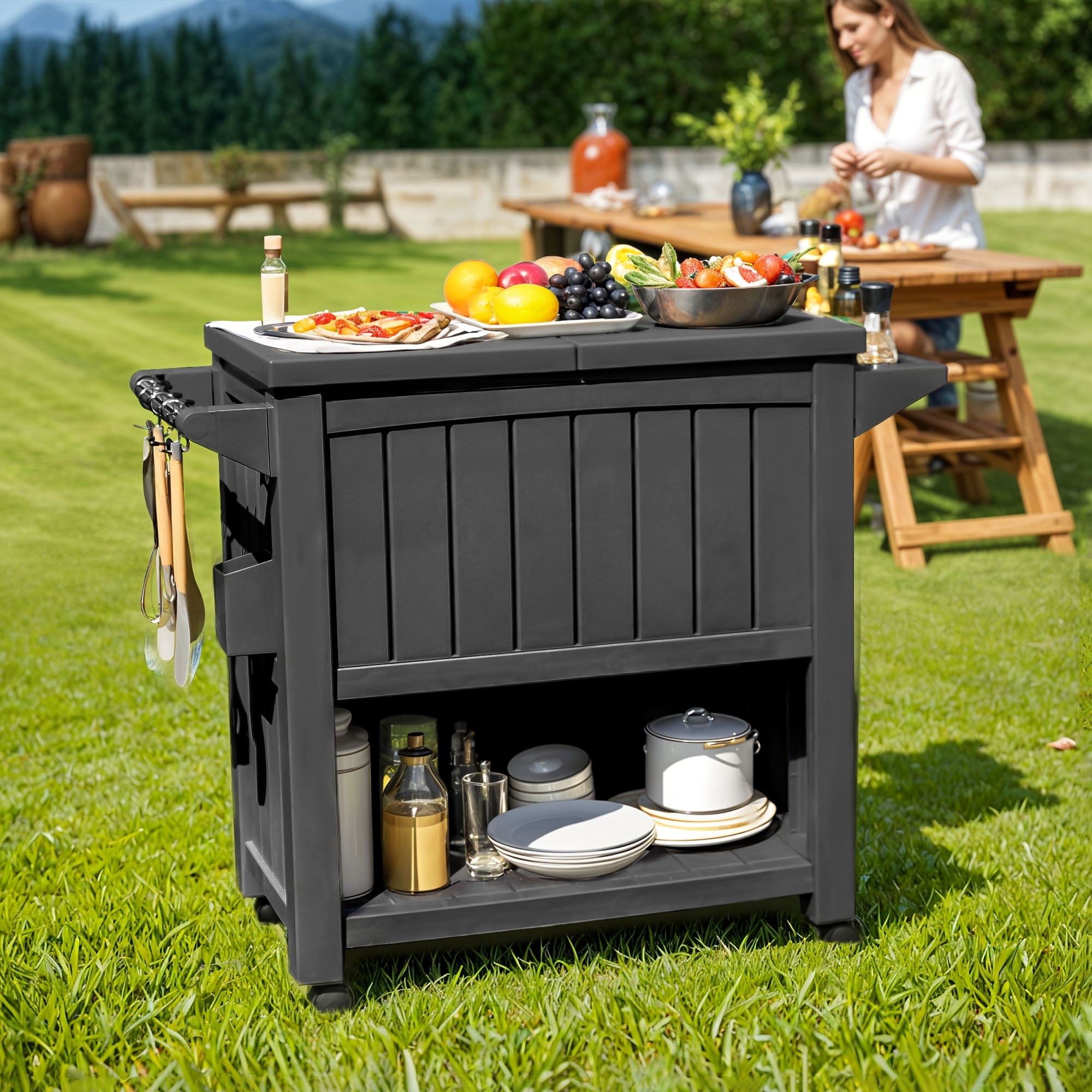 Side Table Keter Bbq Table Argos Outdoor Hosting Bundle