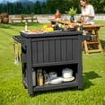 thumbnail image 2 of ModFusion 85 Quart Rolling Cooler & Serving Cart – 50 Bottle Capacity, Resin, Wheels, Drain Plug, Black – Ideal for Outdoor BBQs, Pool Parties, and Gatherings, 2 of 10