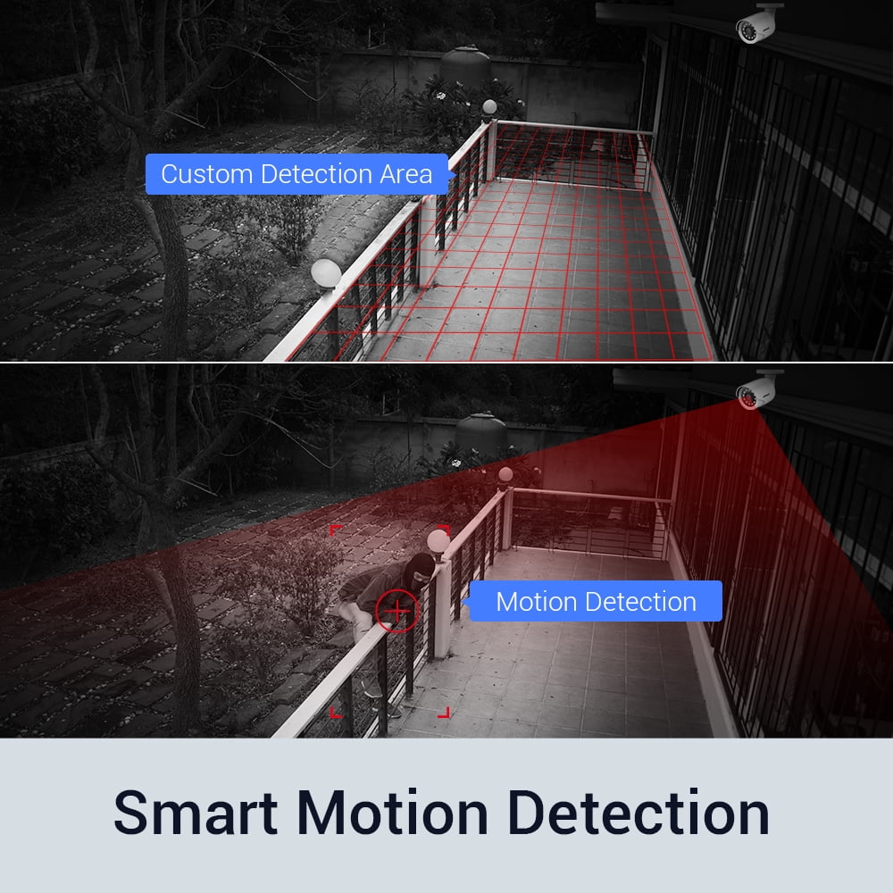 ANNKE 8CH 1080P Outdoor CCTV Video Home Security 8PCS White Bullet Weatherproof Camera System Surveillance Kits With 1T Hard Drive Disk