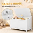 thumbnail image 6 of Kids Toy Box for Boys Girls, SESSLIFE Wooden Toy Box with Safety-Hinged Lid, Toy Organizer and Bench for Playroom, Bedroom, or Toddler Room, Supports up to 160 lbs, White, 6 of 8