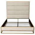 thumbnail image 3 of Nova Lifestyle Empire Eastern King Bed in Sand Fabric with Hand brushed Gold Metal Frame, 3 of 9