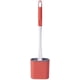 thumbnail image 1 of Cepillo de baño, cepillo de baño plano de silicona, cepillo de baño de secado rápido, cepillo de baño colgante con soporte, adecuado para inodoro, bañera, lavabo (rojo), 1 of 5
