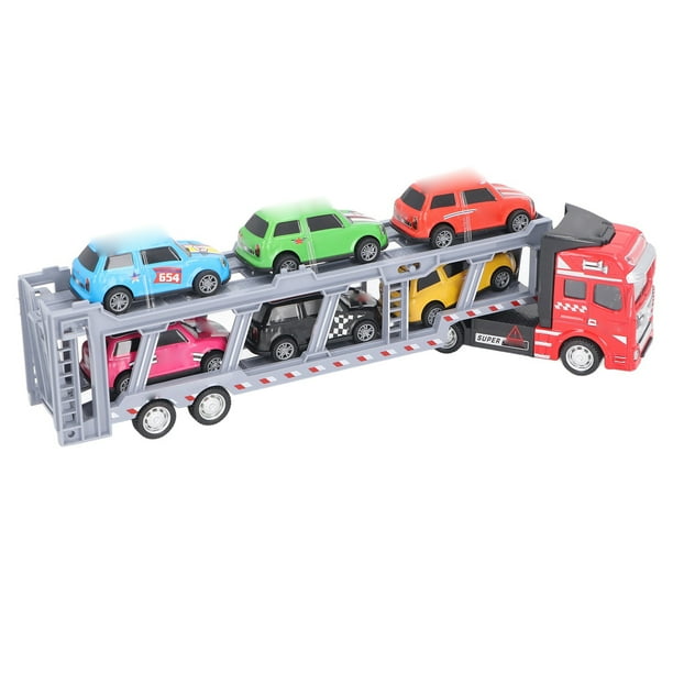 Camión Portacoches de Transporte, Camión de Juguete Con 6 Camiones Portacoches Pequeños de Juguete para Niños y Niños