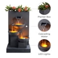 thumbnail image 3 of Teamson Home 3-Tier Cascading Outdoor Water Fountain with Planter & LED Lights, Gray, 3 of 12
