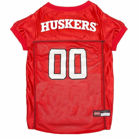 Pets First Collegiate Nebraska Huskers Football/Basketball Mesh Jersey for Pet Dog. available in 40 Teams - Medium