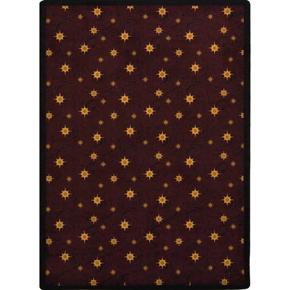 Joy Carpets Any Day Matinee Milky Way 5'4" x 7'8" Area Rug in Color Burgundy