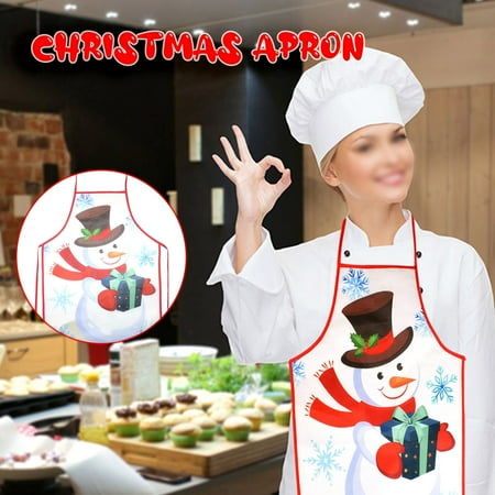 

ERTUTUYI Christmas Cartoon Santa Claus Apron Bar Waiter Kitchen Cooking Apron Home Decor