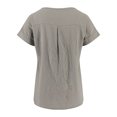 thumbnail image 3 of Pincandy Fashion Women Short Sleeve Flowers Print V-Neck Tops T-Shirt Loose Casual Blouse,Gray,2XL, 3 of 4