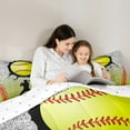 thumbnail image 5 of jejeloiu Baseball Game Full Size Comforter Sets,Kids Sport Gamer Bedding Comforter Set,Yellow Red Silver Bedding Sets For Boys,Luxury Bedroom Decor Reversible,3-Piece, 5 of 8