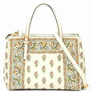 Tory Burch Women's Emerson Pebbled Leather Mixed-Print Small Double Zip Tote (Multicolor)