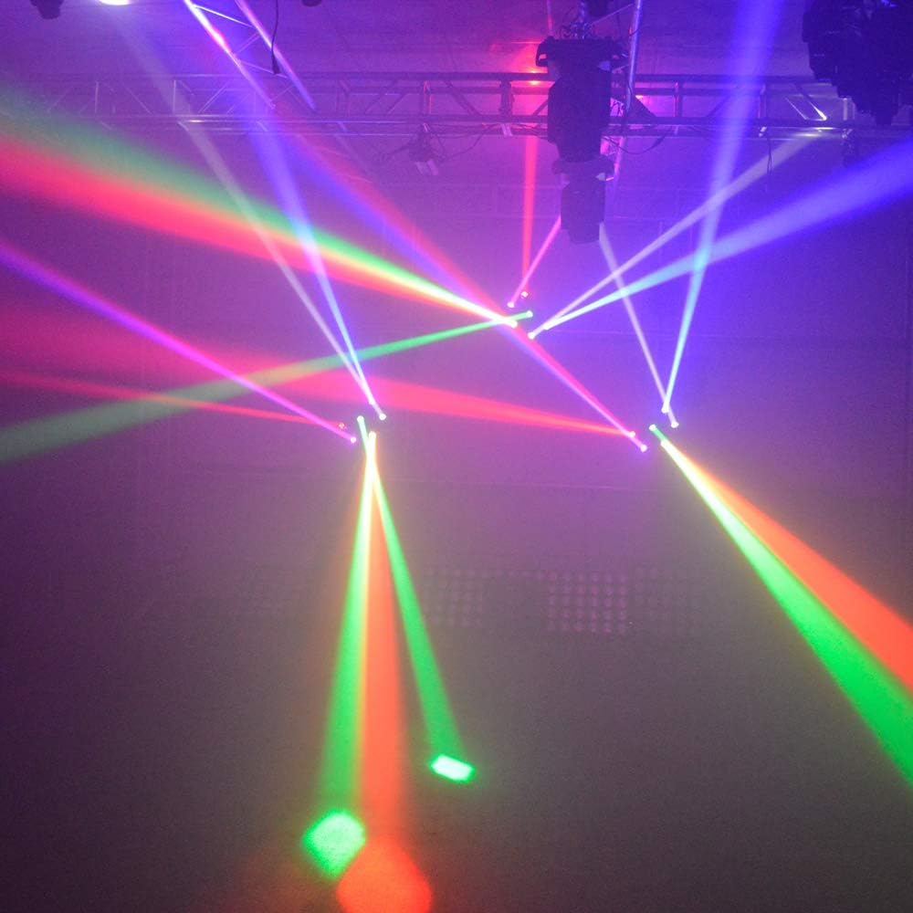 DJ Disco Stage Party Lights, 6x10W RGBW LED Stage Light, RGBW DMX Automated Pan & Tilt DJ Stage Lighting for Christmas Halloween Decorations Gift Birthday Wedding Karaoke KTV Bar
