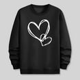 thumbnail image 5 of Long Sleeve Sweatshirt for Men Hearted Printed Casual Crew Neck Basic Spring Fall Tops Loose Fit Comfy Solid Tshirts Plus Size Black XXXL, 5 of 6