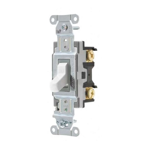 Hubbell Wiring Device-Kellems Wall Switch,15A,Wht,1/2 HP,1-Pole Switch CSB115W