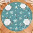 thumbnail image 2 of Blue Christmas Snowflake and Star Pattern Round Fitted Tablecloth with Elastic Edge,Dining Table Cover Waterproof,Outdoor Round Tablecloth for Camping,Dining,Indoor and Outdoor, 2 of 7