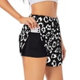 thumbnail image 1 of Balery Black Leopard Pantalones cortos deportivos para mujer con forro y dos bolsillos, elásticos, para entrenamiento, gimnasio, yoga-Small, 1 of 7
