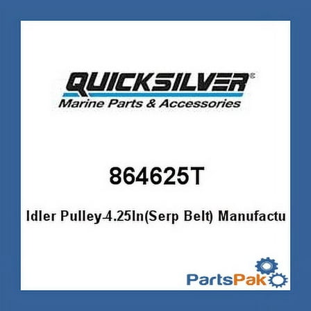 Mercury Marine Quicksilver New OEM Idler Pulley ( 4-1/4"), 864625T