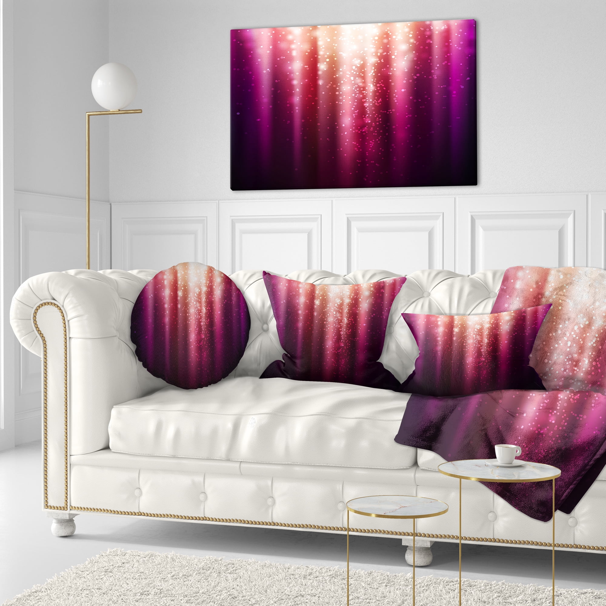 Designart Purple with Magic Light - Abstract Throw Pillow - 12x20