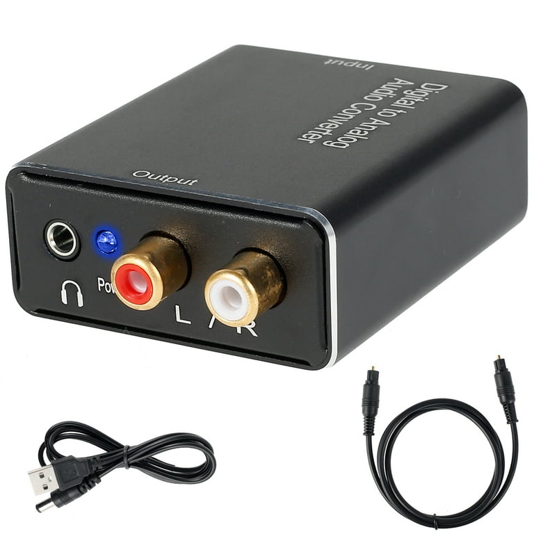 Littleduckling Digital to Analog Audio Converter Optical Coaxial SPDIF to  Analog Audio Converter R/L RCA and 3.5mm Jack AUX Stereo Audio Adapter for