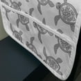 thumbnail image 3 of Turtle Microwave Oven Cover, Illustration of Oriental Pencil Drawn Animal with Floral Details, Water Resistant Organizer with Pockets for Kitchen, 36" x 12", Charcoal Grey White, by Ambesonne, 3 of 4