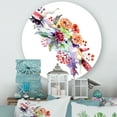 thumbnail image 2 of Designart 'Bouquet With Berries and Wildglowers' Traditional Circle Metal Wall Art 11x11 - Disc of 11, 2 of 5